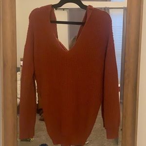 Knotted back slouchy sweater